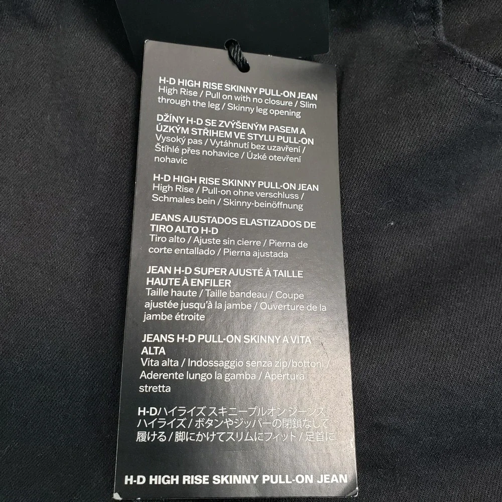 Harley Davidson Womens Skinny Pull On Jeans Black High Rise Size 28 Denim - Picture 3 of 9